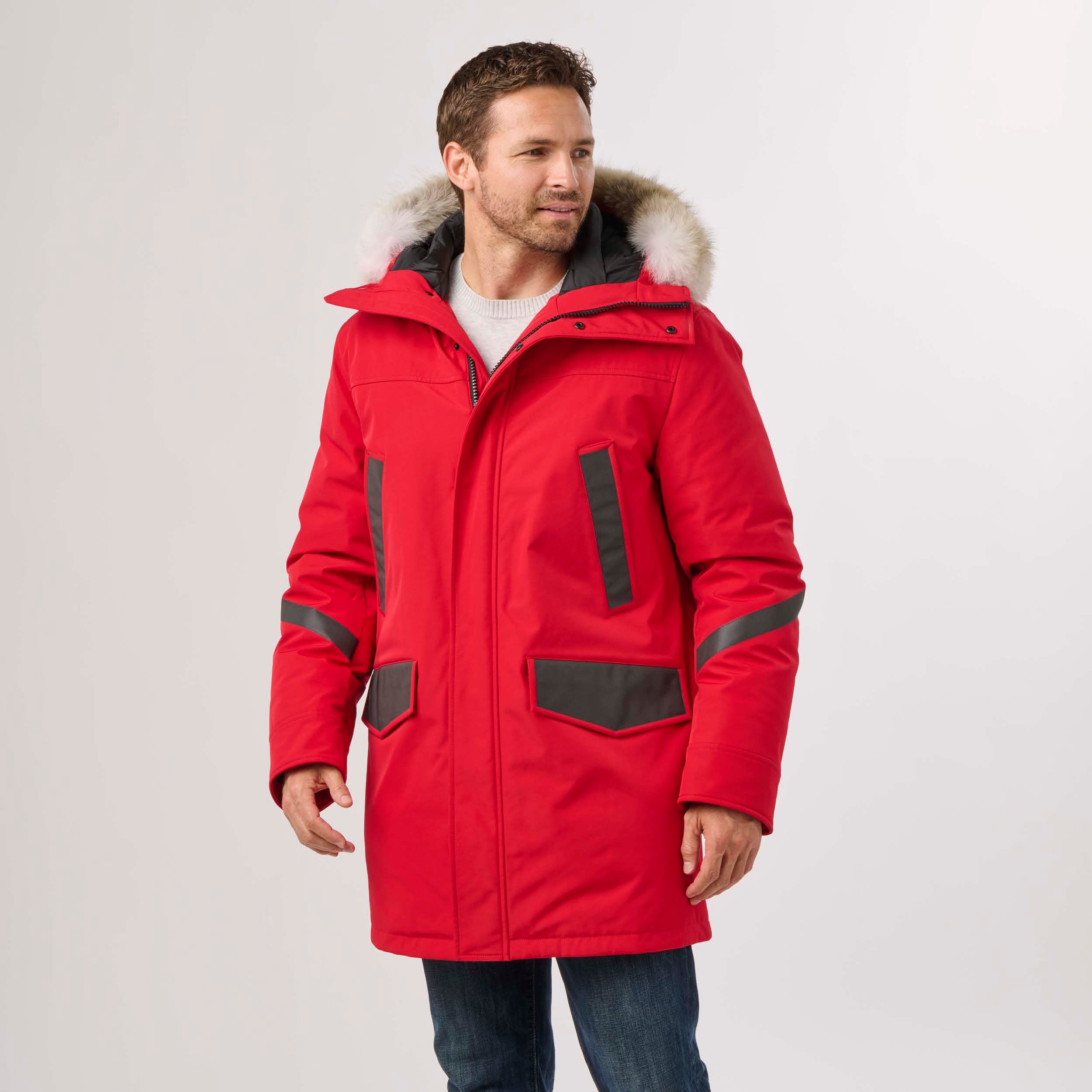 NWT Penfield Hoosac store Men’s Hooded Mountain Parka Red Size L Coyote Fur